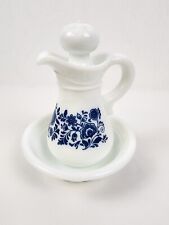 VINTAGE Avon Skin So Soft Bath Oil Milk Glass Pitcher, Stopper and Washbowl 70's picture