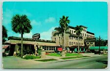 Daytona Beach Florida~Ridgewood Hotel & Restaurant~Palms in Front~1966 Postcard picture