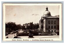 State House, Boston MA Looking down Beacon St. c1908 Vintage Postcard picture