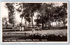 Boise Idaho ID Postcard RPPC Photo No.93 High School Park Childrens Scene 1925 picture