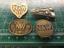 4 N & W Railroad belt buckles and NS Gold Harriman Award 1996 picture