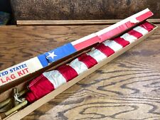 Vintage Valley Forge US FLAG 50 Star Original Box w Display Pole 3' by 5' picture