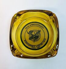 Vintage Loyal Order of Moose Kingsport Lodge #972 Honey Amber Glass Ashtray 1981 picture
