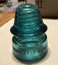 Vintage Hemmingray No. 19 Teal Green Glass Insulator picture
