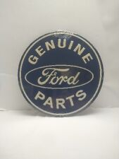 OPEN ROAD Brands, Genuine FORD Parts Blue Metal Round Sign 13