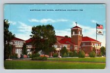 Marysville CA-California, Marysville High School Vintage Souvenir Postcard picture