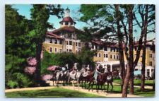 VTG 1939 Pinehurst, NC Postcard Showing Riders Leaving Carolina Hotel Stamp A6 picture