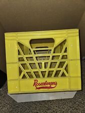 Vintage 1990's Rosenberger's Dairy Yellow Plastic Milk Crate,NJ,PA,DE picture