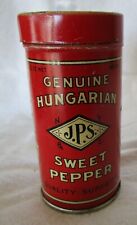 ANTIQUE GENUINE HUNGARIAN J.P.S. JPS SWEET PEPPER 2 oz TIN partial spice picture