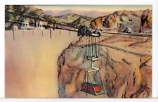 Lowering a Loaded Boxcar whilw Building Boulder Dam, 1930s Black Canyon Postcard picture