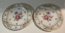 Schumann - Bavaria Empress Dresden Flowers Dinner Plates (2) 10 1/8” Germany picture