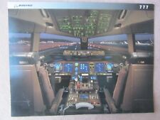 Vtg 1997 Boeing 777 Flight Deck Cockpit Instruments Photo & Data Card Sheet  picture
