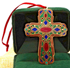 Vintage 1998 Hallmark Cloissane Cross of Peace Keepsake Ornament picture