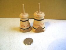 Vintage Mille Lacs Trading Post MN Wooden Salt & Pepper Shakers Early 70's picture