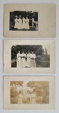 1900s Real Photo Postcard Female Lot of 3 Sisters on Roanoke Campus inscriptions picture