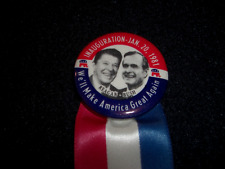 Reagan Bush We'll Make America Great Again  1981 Inauguration Pinback Button picture