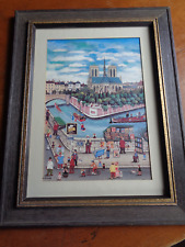 Framed Bin Kashiwa Paris France Notre Dame Seine River Print 18