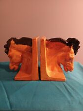 Vintage Set Ceramic Horse Head Bookends Beautiful Condition  picture