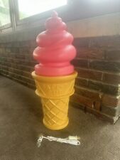 Blow Mold GIANT Ice Cream Cone Strawberry Swirl Safe T Cup W/ Light Kit picture
