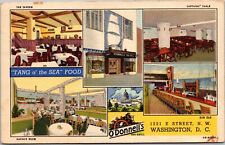 Postcard 1940s O'Donnells Sea Grill 1221 E Street N. W. Washington DC Linen C7 picture