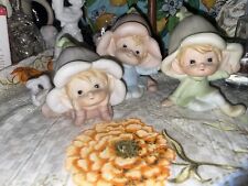 Vintage Homco Tulip Pixie Elves Set Of 3 # 5615 Cute Whimsical picture