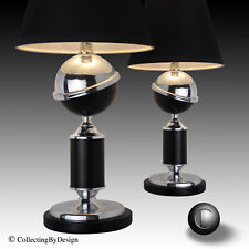 Iconic 1933 World's Fair Art Deco Black & Chrome Saturn Lamp RESTORED picture