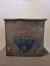 Vintage All Star Dairies Large Galvanized Metal Milk Bottle Porch Box Cooler  picture