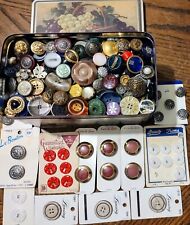 VINTAGE & MIXED BUTTON Lot CELLULOID Glass ABALONE Lucite RHINESTONE LUCITE Sets picture