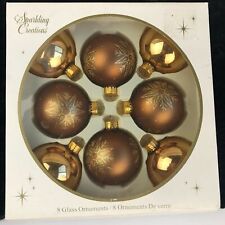 Vintage Sparkling Creations 8 Glass Christmas Ornaments - NEW Collectible picture