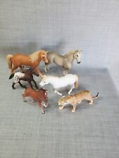 Schleich Lot of 5 Different Horses & 1 Leopard picture