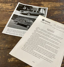 1983 Plymouth Reliant Press Release And Photo picture