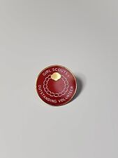Girl Scouts Outstanding Volunteer Award Pin Adult Non-Leader Red White & Gold picture