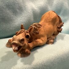 Humorous Horse Figurine Funny W/ Butt In Air Grinning Brown & Buck Toothed 6.5