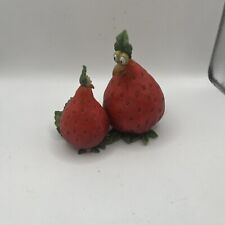 Enesco Home Grown Strawberry Hens Figurines 4008117 Resin 2007 picture