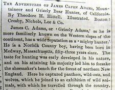 1860 Anti-slavery LIBERATOR newspaper GRIZZLY ADAMS Fugitive Slaves WOMAN SUFFRA picture