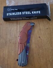 Unique Parrot, Parakeet, Bird Shaped Handle Folding Knife RARE HTF NEW OOP picture