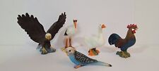 Schleich Lot of 5 STORK EAGLE ROOSTER GOOSE BUDGIE Bird Animal Figure RETIRED picture