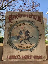 RARE EARLY 1900s KING ARTHUR FLOUR  MINNESOTA STORE DISPLAY SIGN 27X22 picture