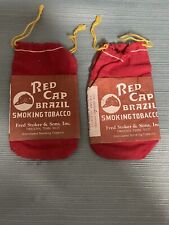 2 Vintage Red Cap Brazil Smoking Tobacco Empty Pouch picture