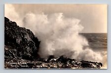 Pacific Coast CA-California RPPC, Flowers & Foam, Surf, Vintage Postcard picture