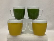 Vintage Thermo Serv Insulated Plastic Coffee Cups West Bend Made In USA Set of 4 picture