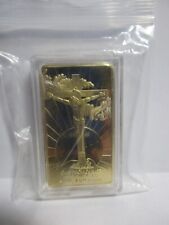 1 Troy OZ GOLD .999 Fine Clad Crucifix Last Supper Gift Bar in Protective Case picture