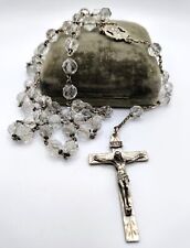 Antique 1930's Faceted Crystal Sterling German LS Mayer Rosary picture