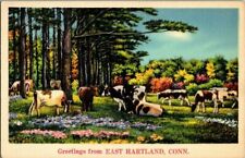1930'S LINEN. GREETINGS FROM EAST HARTLAND, CONN. POSTCARD SC7 picture