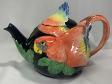 VINTAGE *FITZ AND FLOYD* 1989 PARROT TEAPOT - 44 ounce picture