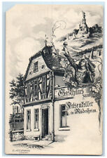c1905 Inn To the Felsenkeller in Rüdesheim am Rhein Germany Unposted Postcard picture