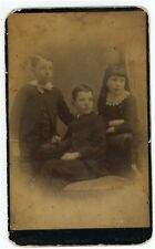 Antique c1890s LARGE Cabinet Card Cute Children Possibly Siblings Watertown, NY picture