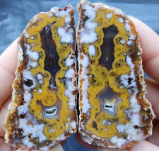 3.59 oz (102 gr) Polished Agate, めのう, Yellow Agate, Turkish Agate, Flower Agate picture