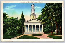 Congregational Church. Madison Connecticut Vintage Postcard picture