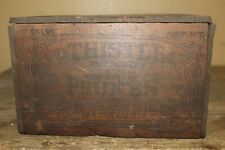 Antique Vintage Thistle Brand Prunes Fruit Wood Crate Box Sign picture